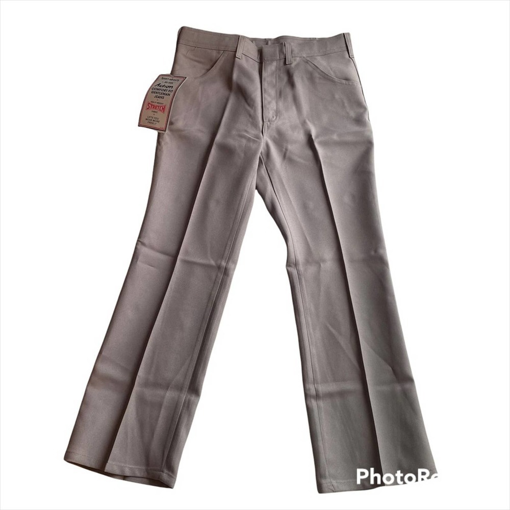 Vintage Sports Abouts Big Yank 70’s Polyester Action Pant Brown Size 34 Stretch